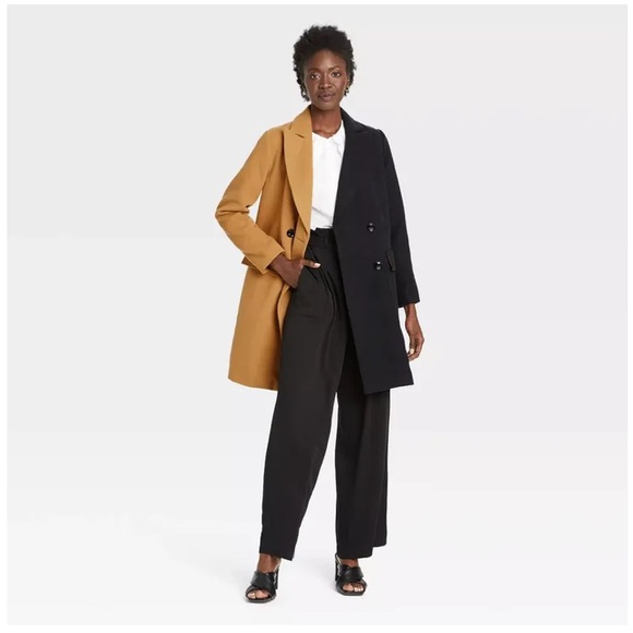 Who What Wear Color Block Overcoat NWT Size XS - Picture 1 of 7